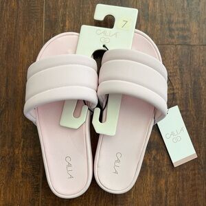 Alia Pale Pink Padded Slide Sandals